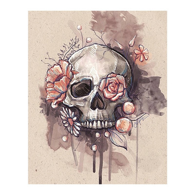 

skull rose Diamond Painting Full Round halloween New DIY Toy sticking drill cross embroidery 5D simple home decorative