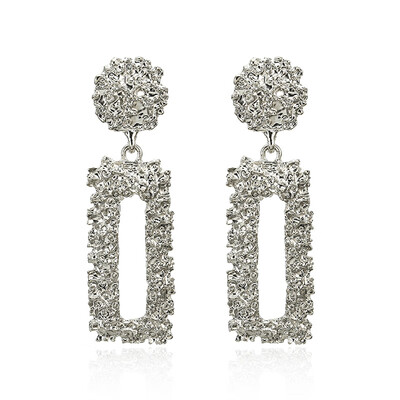 

Fashion Geometric Silver Gold Color Drop Earrings For Women New Metal Long Earring Jewelry Gift