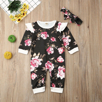 

New Newborn Baby Girls Floral Clothes Romper Bodysuit Jumpsuit Playsuit Outfits