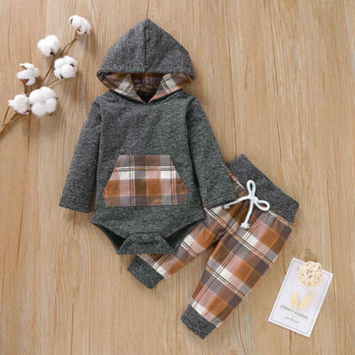 

US Infant Newborn Baby Boy Girl Romper Bodysuit Tops Pants Autumn Winter Outfits