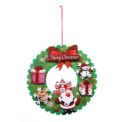 

Tailored 40 cm Christmas Holiday Paper Wreath Door Ornament Garland Decoration