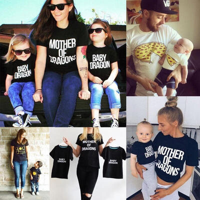 

Family Clothes Mother Father Baby Girls Boy Kid Summer Tees Shirt T-shirt Tops