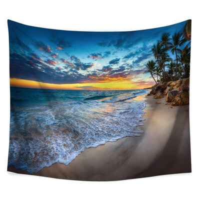 

Seascape Ocean Waves Tapestry Polyester Fabric Hippie Bohemian Print Home Decor Wall Hanging Tapestry Beach Throw Blanket