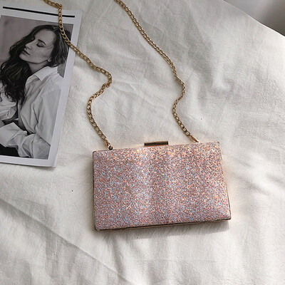

Tailored Woman Trendy Sequins Metal Square Shoulder Bags Ladies Luxurious Party Hand Bags