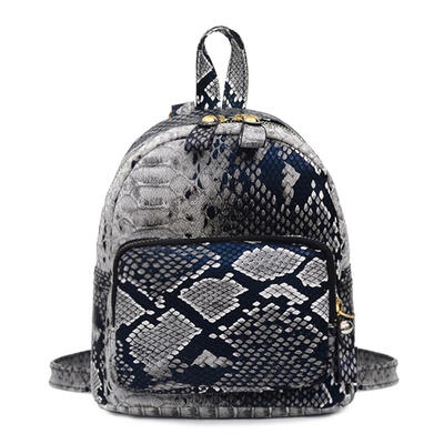 

Fashion Snake Print Travel Backpacks Women Leather Shoulder Top-handle Bags