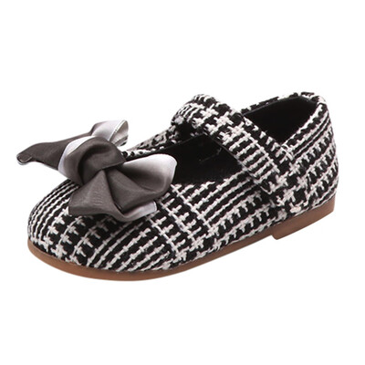 

Baby Children Kid Girls Bowknot Shoes Princess Plaid Casual Sneaker Single Shoes
