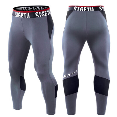 

Gobestart Mens Summer Fitness Patchwork Bodybuilding Skin Tight-drying Long Sports Pants