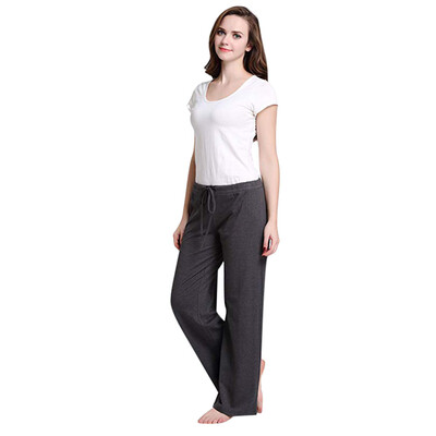 

Tailored Womens Casual Stretch Cotton Pajama Pants Simple Women Sport Yoga Solid Pants