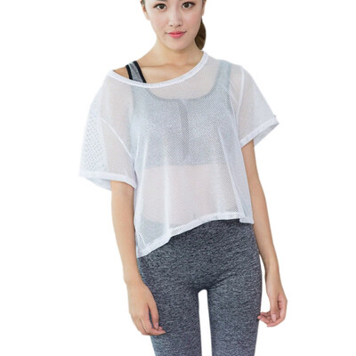 

EFINNY Womens Fitness Tops Mesh Bottoming Shirt Quick-Drying Tee T-shirt