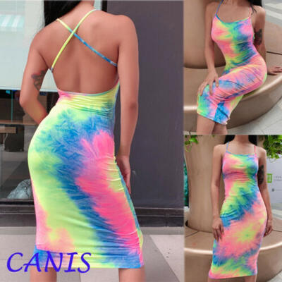 

USA Women Sexy Bodycon Sleeveless Evening Party Cocktail Club MulticolorDress