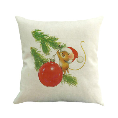 

〖Follure〗Christmas Cotton Linen Sofa Car Home Waist Cushion Cover Throw Pillow Case