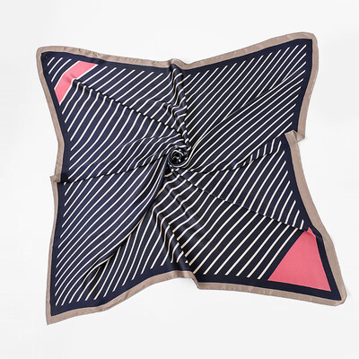 

Spring new Nordic simple stripe c temperament wild retro silk generous scarf ladies custom scarf gift