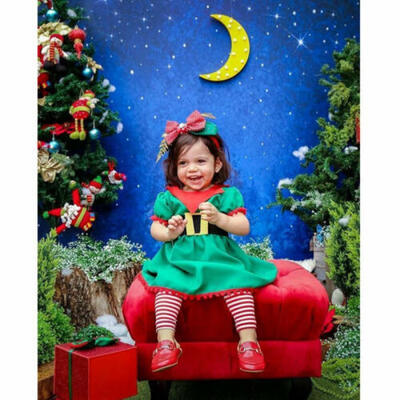 

2019 Toddler Baby Girl Kid Christmas Clothes Dress Belt Xmas Skirt Sets 1-5Y