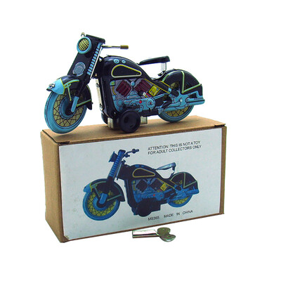 

Siaonvr Tinplate Nostalgic Clockwork Chain Toy Photography Props Nostalgic Motorcycle