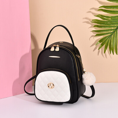 

2019 summer new Korean version of the shoulder bag backpack simple handbag PU leather cool fashion backpack