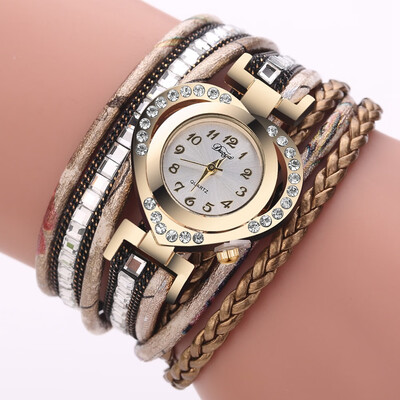 

Fashion duoya brand bracelet watch fast-selling explosion models diamonds love twist braid winding womens fashion watch