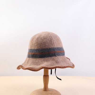 

Japanese fisherman hat womens autumn&winter Korean version of wool is retro hat ladies casual warm hat hundred pot hat