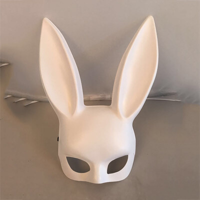 

FUNNYBUNNY Halloween Easter Nightclub Bar Bunny Mask Prom Half Face Bunny Mask Performing Rabbit Ear Mask
