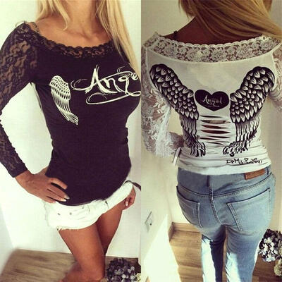 

Womens Ladies Long Sleeve Slim Lace Blouse Casual Shirt Tops Fashion Blouse