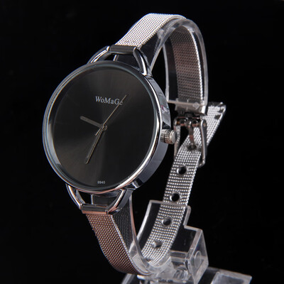 

Sketchy Oversize Bezel Fashion Lady Watch with Stainless Steel Narrow Band