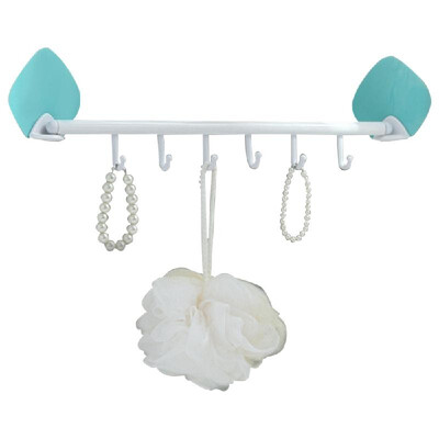 

Bathroom Hook Rack Towel Clothes Hanger Hook Rack Wall Mount No Drilling Hook Rack Rail for Kitchen Bedroom Entryway Door