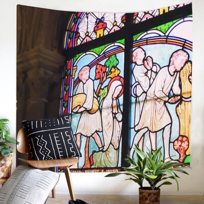 

Gobestart Colorful Print Tapestry Art Room Notre Dame Wall Hanging Tapestry Art Nature