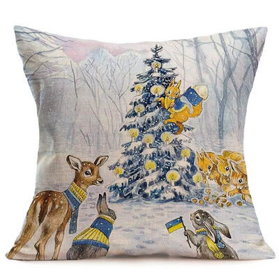 

〖Follure〗Merry Christmas Linen Pillow Cases Sofa Cushion Cover Home Decoration