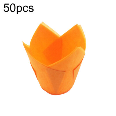 

50Pcs High Temperature Resistant Cake Paper Cup Tulip Muffin Baking Case Liners