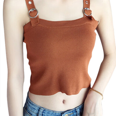 

EFINNY Summer Tank Top For Women Sleeveless Knitted Elastic Bandage Stretch Lady Tank Tops