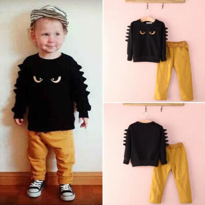 

US Kids Baby Boy Autumn Winter Clothes Tops T-shirt Pants 2PCS Outfits Tracksuit