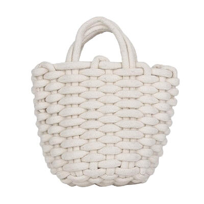 

Handmade Cotton Rope Woven Shoulder Handbags Women Beach Shopping Totes