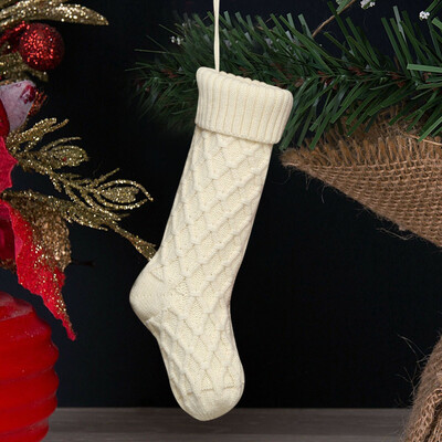 Gobestart Christmas Gift Bags Knitting Stocking Socks Xmas Tree Ornaments