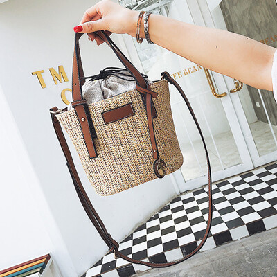 

Tailored Woman Beach Straw Weaving Shoulder Bag Ladies Trendy Summer Bucket Bag Hand Bag
