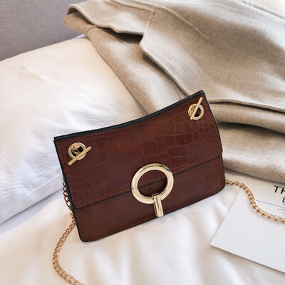 

New crocodile pattern small bag female 2018 new wave fashion wild small square bag net red temperament chain shoulder bag