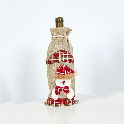 

Tailored Christmas Decorations Burlap Christmas Wine Bottle Wine Bag Christmas Dress Up