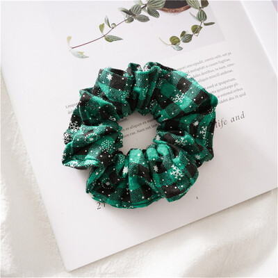 

Gobestart Pure Cotton Fabric Hairring Christmas Snowflake Stripe Hair Rope Multicoloured