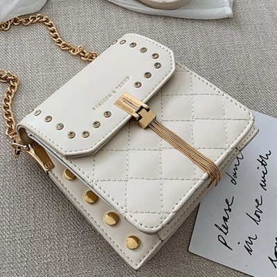 

Texture Western style women 2019 new Korean version of Liu Ding small square bag chic chain Joker shoulder Messenger bag