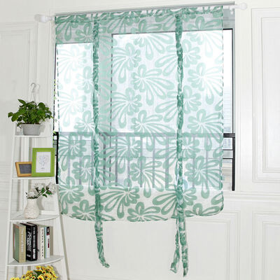 

Kitchen Short Curtains Jacquard Roman Blinds Floral Panel Tulle Window Treatment Door Curtains Home Decor