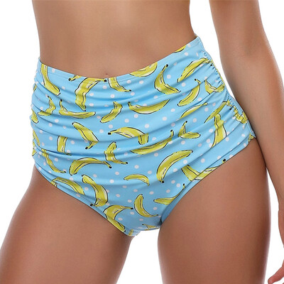

Roseonmyhand Women Sexy Leaf Print High Waist Beach Bikini Bathing Swimwear Brief Trunks