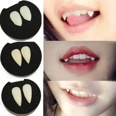 

2 Pcs 15Mm 17Mm 19Mmhalloween Party Cosplay Vampire Fangs Werewolf Teeth Dress Costume Luminous Tooth