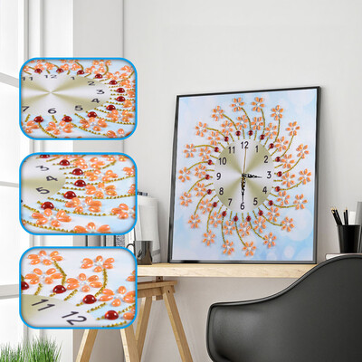 

Siaonvr 5D Special Diamond-Shaped Embroidery Wall Clock DIY Painting Diamond Cross Stitc