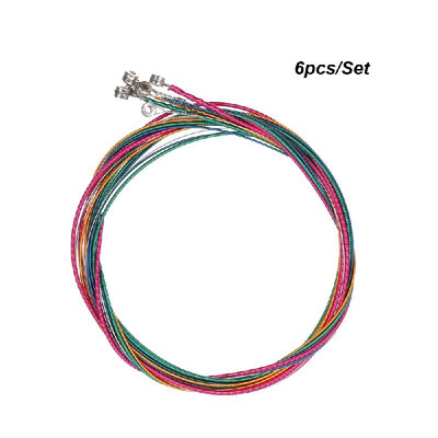 

6pcsSet Rainbow Colors Colorful Acoustic Guitar Strings Musical Instruments Replacement Steel Chord Wire