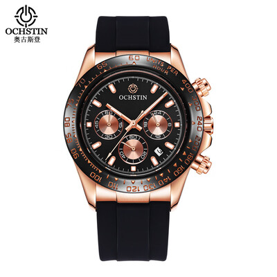 

Augustus OCHSTIN multi-function three-eyed calendar multi-function silicone mens watch mens watch