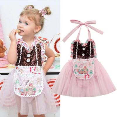 

Xmas Infant Baby Girl Lace Skirt Romper Tutu Bodysuit Kids Party Outfit Clothes