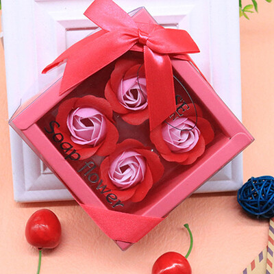 

Gobestart Scented Bath Body Petal Rose Flower Soap Wedding Decoration Gift Best 4pc