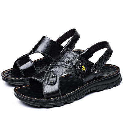 

YONGHENGMEILI Genuine leather mens soft bottom beach shoes 7145