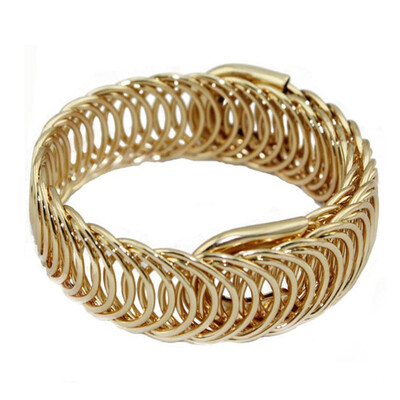 

Punk Adjustable Open Bracelets Bangles Women Metal Braided Party Jewelry Gifts