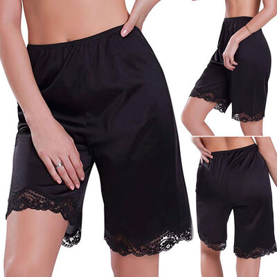 

Women Anti-Static Slip Pettipants Loose Satin Bloomers Panties Short Lingerie