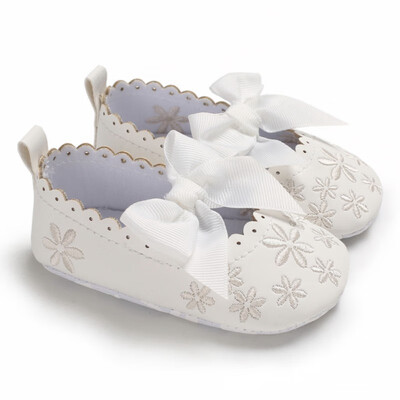 

Baby summer toddler shoes cute bow embroidery sweet princess PUborn shoes for 0-18M