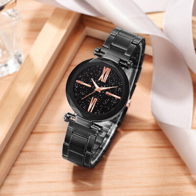 

RM Multi Faceted Bump Fashion Simple Star Sky Dial Ladies Steel Belt Quartz Watch